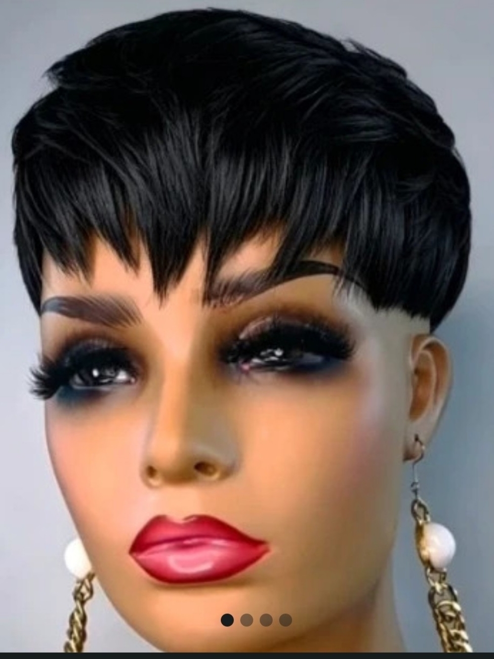 Short Pixie Hair Piecein Black - Women's